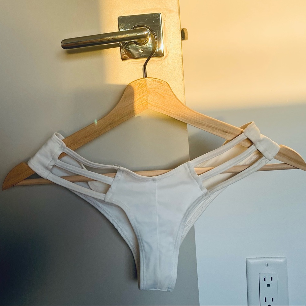 Montce Swim White Bottoms with Slits